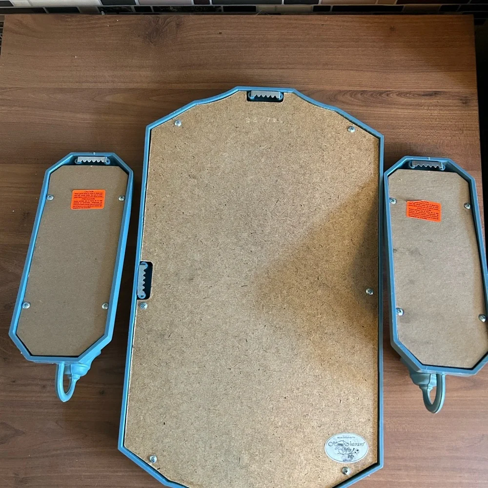 Vintage 1980’s Home Interiors Blue Wall Mirror Set